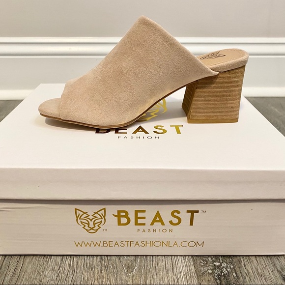 Shoes - Brand New Beast Brand Taupe/Nude Suede Block Heel